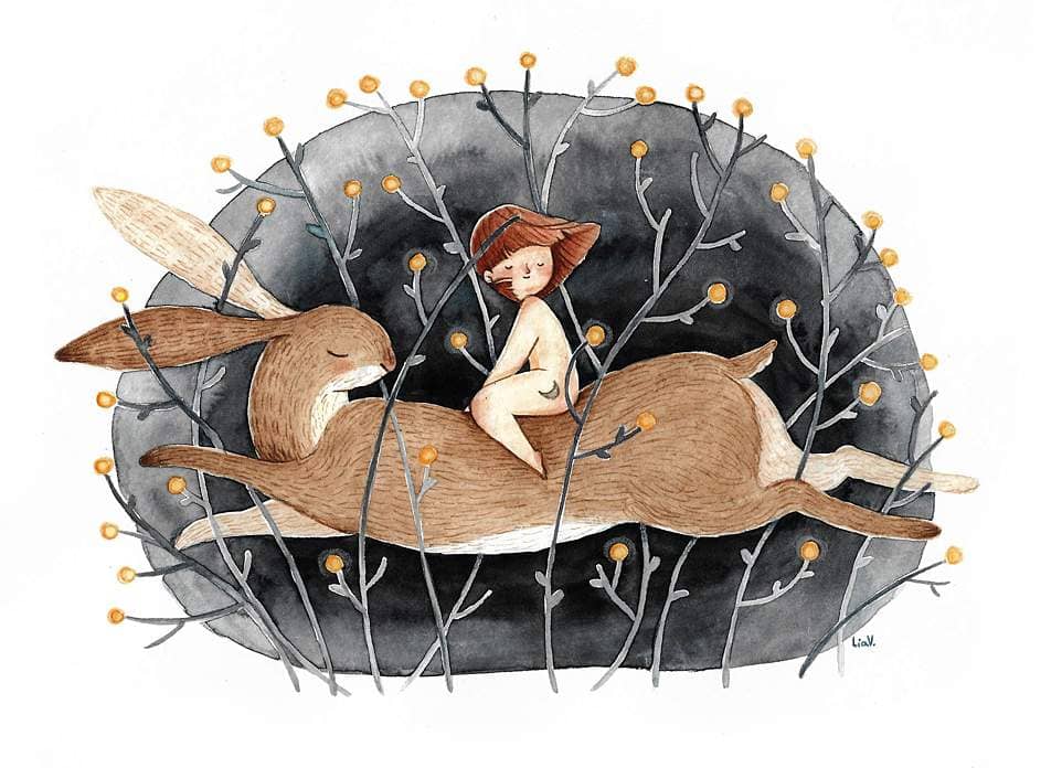 Moon hare illustration